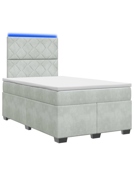 Letto box spring con materasso Grigio Chiaro 120 x 190 cm