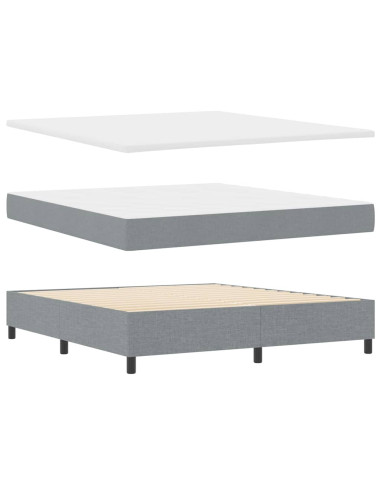 Letto a molle con testiera Grigio chiaro 180 x 200 cm Tessuto