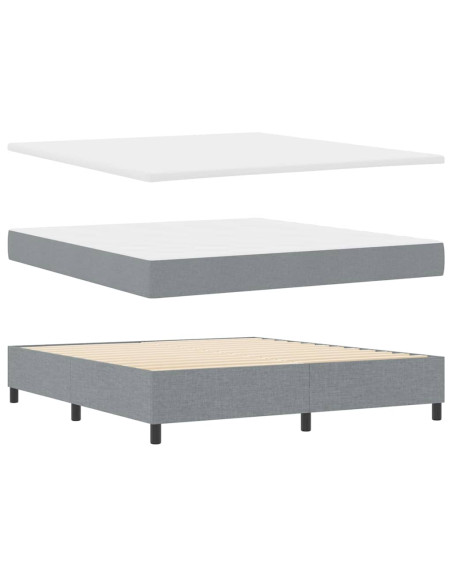 Letto a molle con testiera Grigio chiaro 180 x 200 cm Tessuto