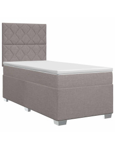 Letto box spring con materasso Tortora 100 x 200 cm Tessuto 2