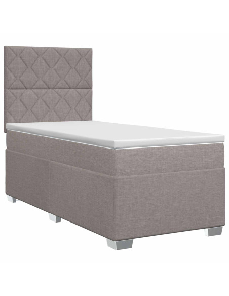 Letto box spring con materasso Tortora 100 x 200 cm Tessuto