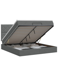 Letto ottomano con materasso Grigio Scuro 180 x 200 cm Tessuto 2