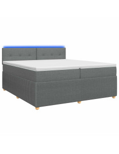 Letto box spring con materasso Grigio Scuro 200 x 200 cm 2