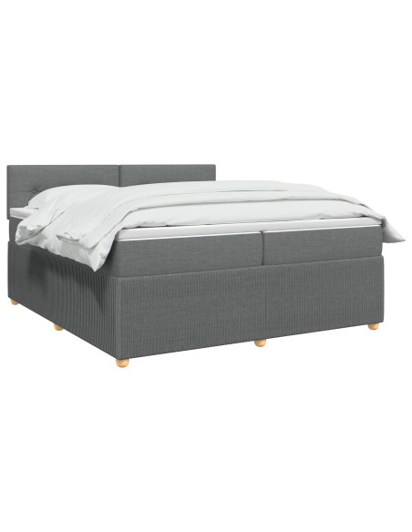 Letto box spring con materasso Grigio Scuro 200 x 200 cm