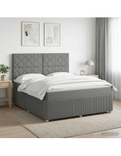 Letto box spring con materasso Grigio Scuro 180 x 200 cm