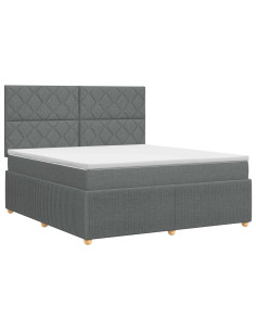 Letto box spring con materasso Grigio Scuro 180 x 200 cm 2