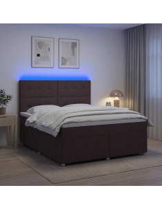 Letto box spring con materasso Marrone Scuro 180 x 200 cm