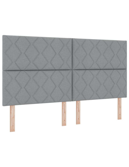 Letto a molle con cuscino Grigio chiaro 200 x 180 cm Tessuto