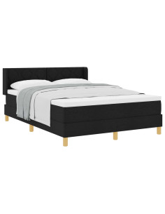 Letto a molle con testiera Nero 200 x 140 cm Tessuto 2