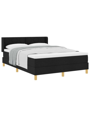 Letto a molle con testiera Nero 200 x 140 cm Tessuto