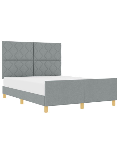 Struttura del letto Grigio chiaro 140 x 190 cm Tessuto