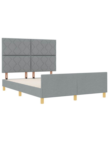 Struttura del letto Grigio chiaro 140 x 190 cm Tessuto