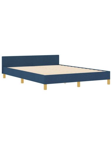 Struttura del letto con testiera Blu 140 x 190 cm Tessuto