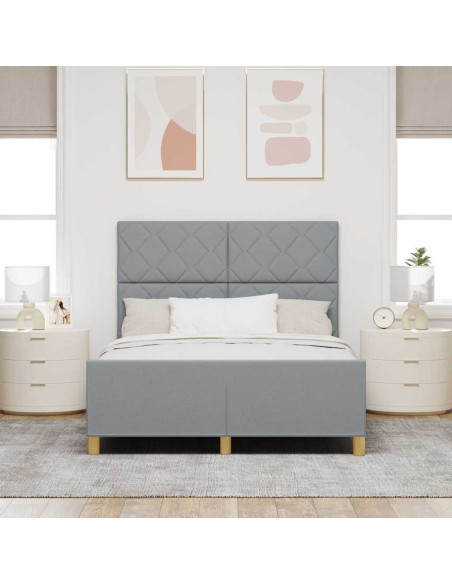 Struttura del letto Grigio chiaro 140 x 200 cm Tessuto
