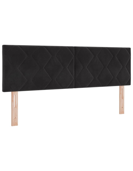 Letto Ottomano con Materasso e LED Nero 160 x 200 cm Velluto