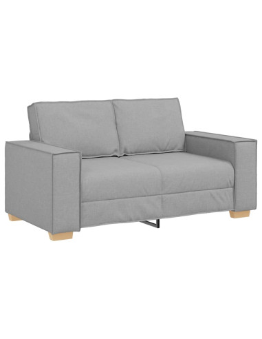 Divano 3 pz Grigio Nuvola Tessuto misto lino