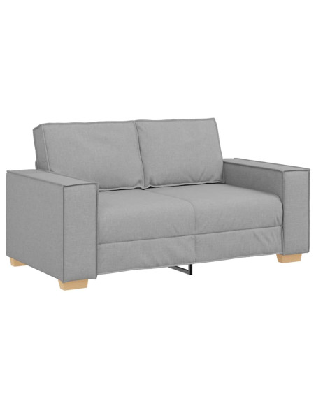 Divano 3 pz Grigio Nuvola Tessuto misto lino