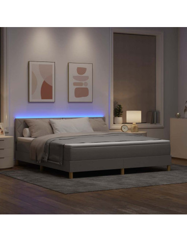 Letto a Sorgente LED con testiera Talpa 180 x 200 cm Tessuto