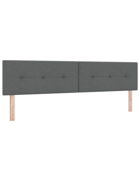 Letto ottomano con materasso 2 pz Grigio Scuro Tessuto