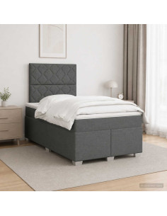 Letto box spring con materasso Grigio Scuro 120 x 190 cm