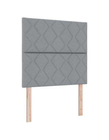 Letto a molle con testiera Grigio chiaro 90 x 190 cm Tessuto