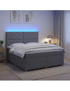 Letto box spring con materasso Grigio Chiaro 180 x 200 cm