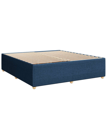 Letto box spring con materasso Blu 180 x 200 cm Tessuto