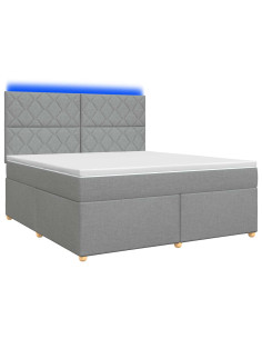 Letto box spring con materasso Grigio Chiaro 180 x 200 cm 2