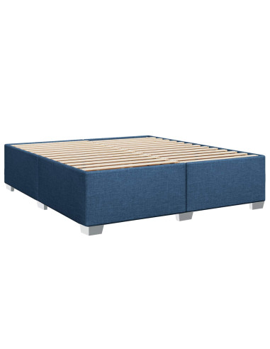 Letto box spring con materasso Blu 180 x 200 cm Tessuto