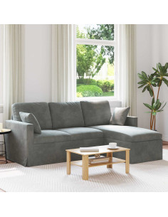 Divano Grigio scuro 198 x 134 x 80 cm Velluto