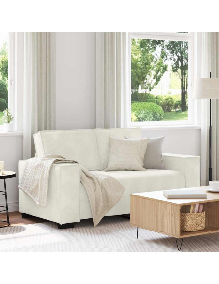 Divano a 2 Posti crema 160x78x84 cm in Velluto