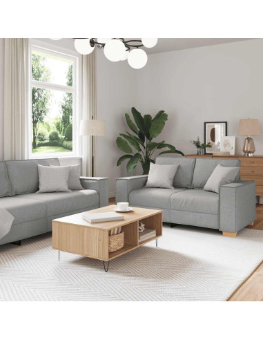 Set di Divani 2 pz con Cuscini Grigio Nuvola in Tessuto