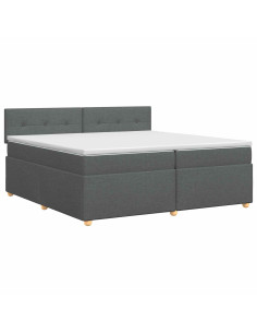 Letto box spring con materasso Grigio Scuro 200 x 200 cm 2