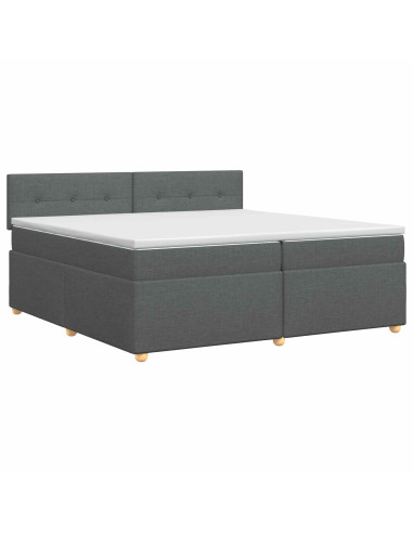 Letto box spring con materasso Grigio Scuro 200 x 200 cm