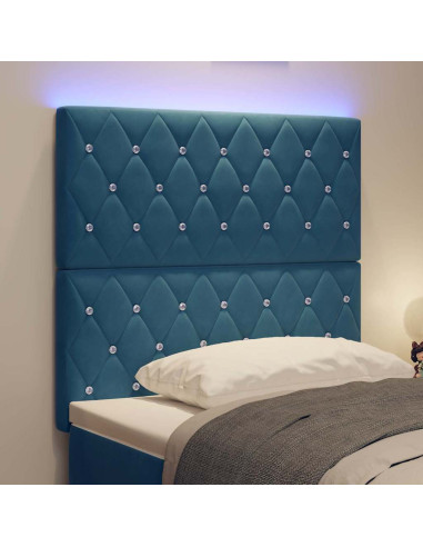 Testiera LED con strisce LED Blu Scuro 100 cm Velluto