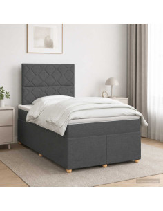 Letto box spring con materasso Grigio Scuro 120 x 200 cm