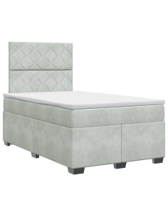 Letto box spring con materasso Grigio Chiaro 120 x 190 cm 2