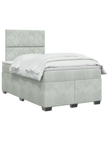 Letto box spring con materasso Grigio Chiaro 120 x 200 cm
