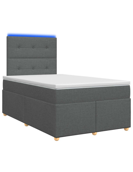 Letto box spring con materasso Grigio Scuro 120 x 190 cm
