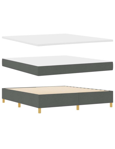 Letto a molle con testiera Grigio scuro 180 x 200 cm Tessuto