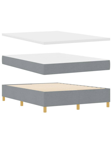 Letto a molle con testiera Grigio chiaro 140 x 200 cm Tessuto