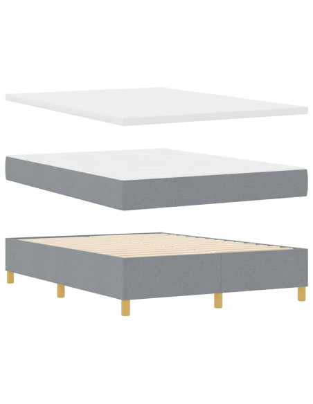 Letto a molle con testiera Grigio chiaro 140 x 200 cm Tessuto