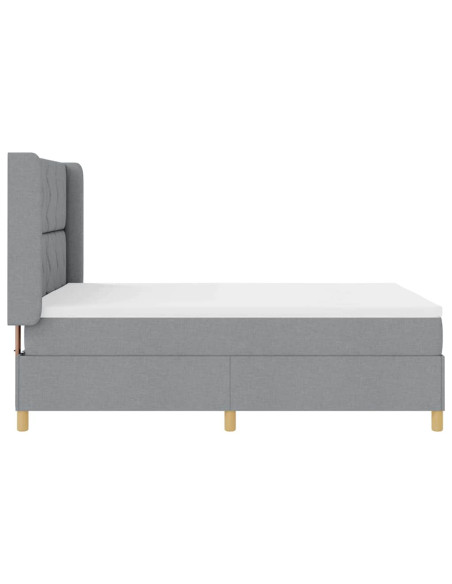 Letto a molle con testiera Grigio chiaro 140 x 200 cm Tessuto