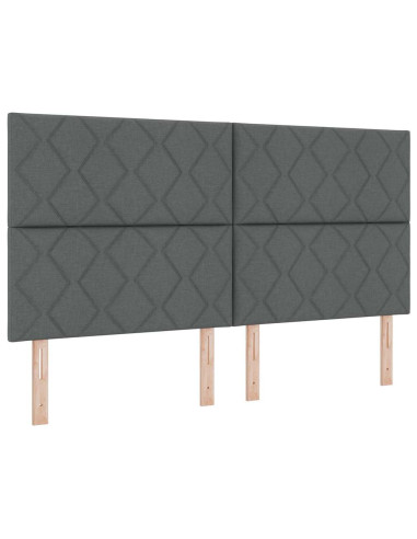 Letto a molle con testiera Grigio scuro 180 x 200 cm Tessuto