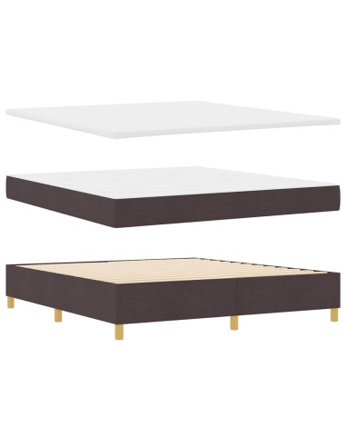 Letto a molle con testiera Marrone Scuro 180 x 200 cm Tessuto