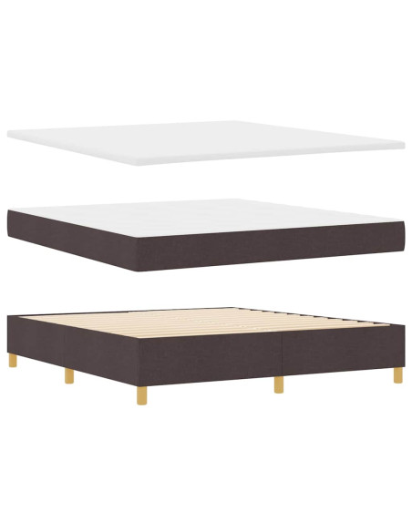 Letto a molle con testiera Marrone Scuro 180 x 200 cm Tessuto