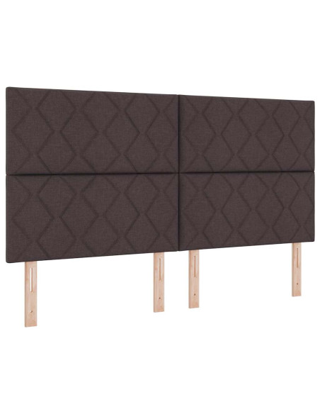 Letto a molle con testiera Marrone Scuro 180 x 200 cm Tessuto