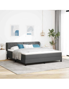 Letto a molle con testiera Grigio scuro 180 x 200 cm Tessuto