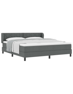 Letto a molle con testiera Grigio scuro 180 x 200 cm Tessuto 2