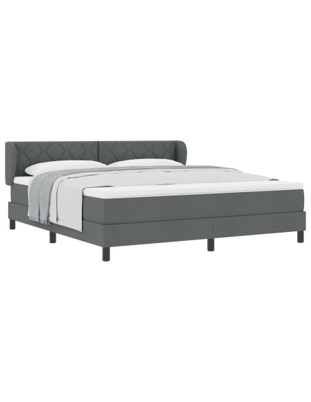 Letto a molle con testiera Grigio scuro 180 x 200 cm Tessuto